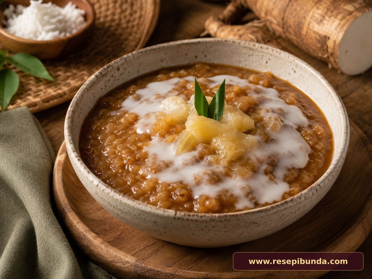 Hidangan Bubur Singkong Gula Aren