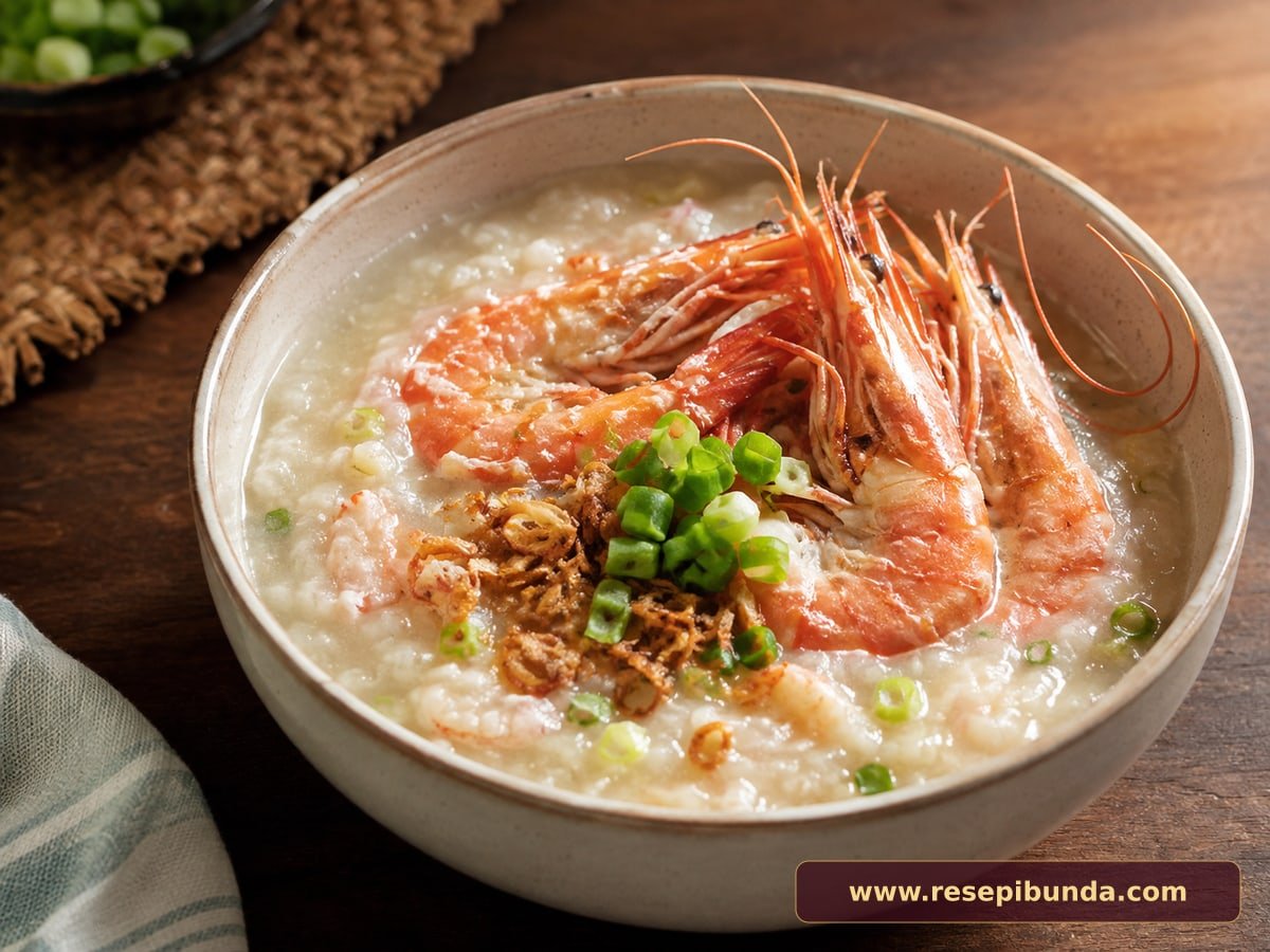 Hidangan Bubur Gurih Udang