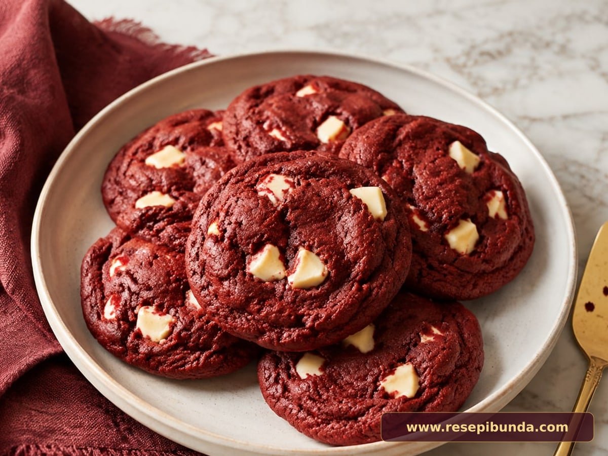 Hidangan Red Velvet Cookies