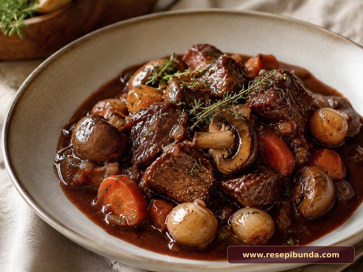 Hidangan Beef Bourguignon Rumahan