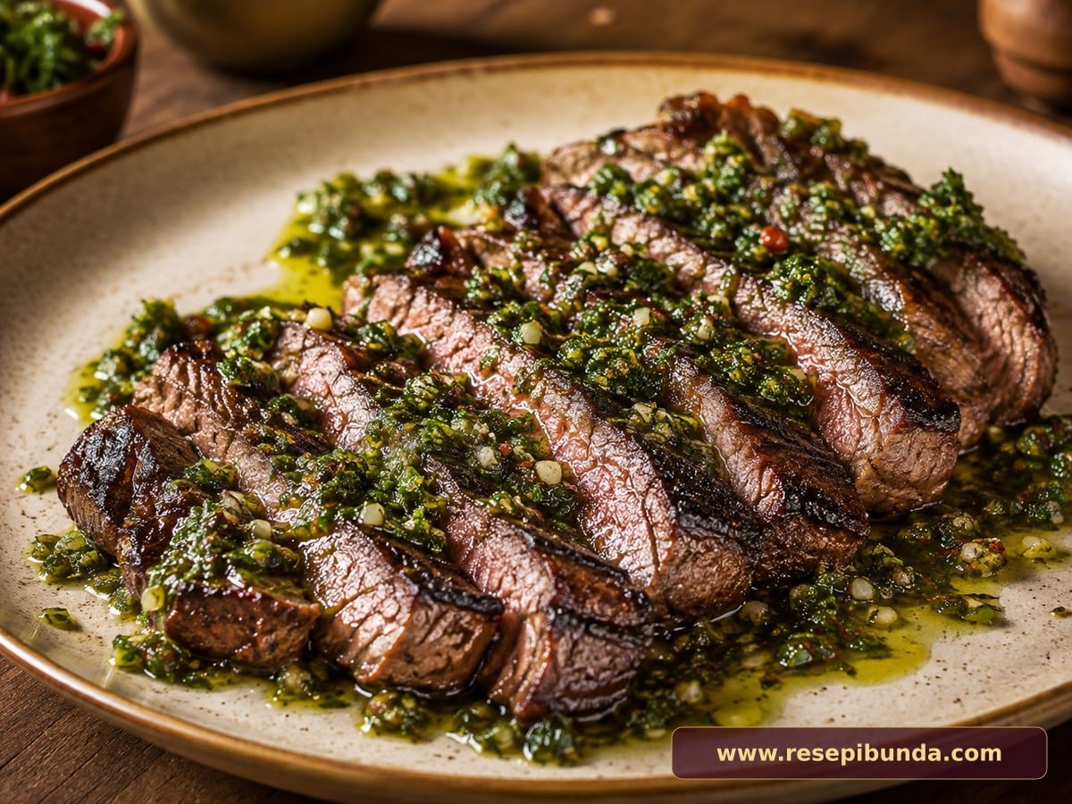 Hidangan Steak Sapi Chimichurri