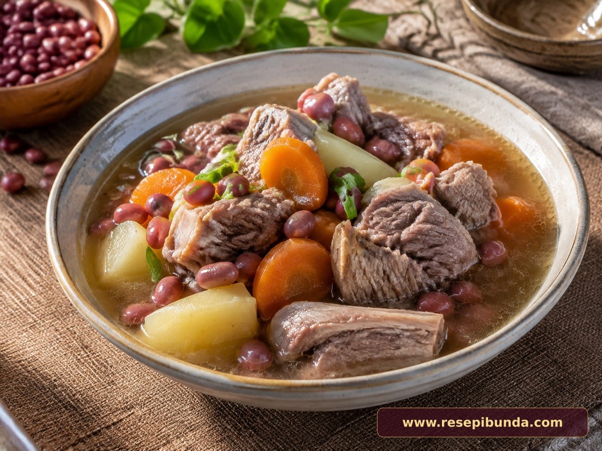 Hidangan Sup Iga Kacang Merah