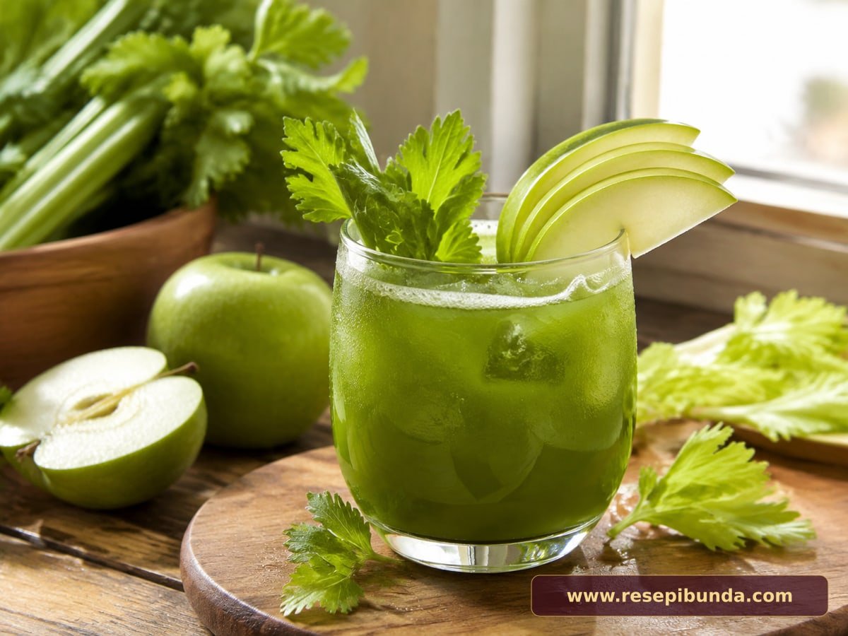 Hidangan Jus Apel Hijau Seledri