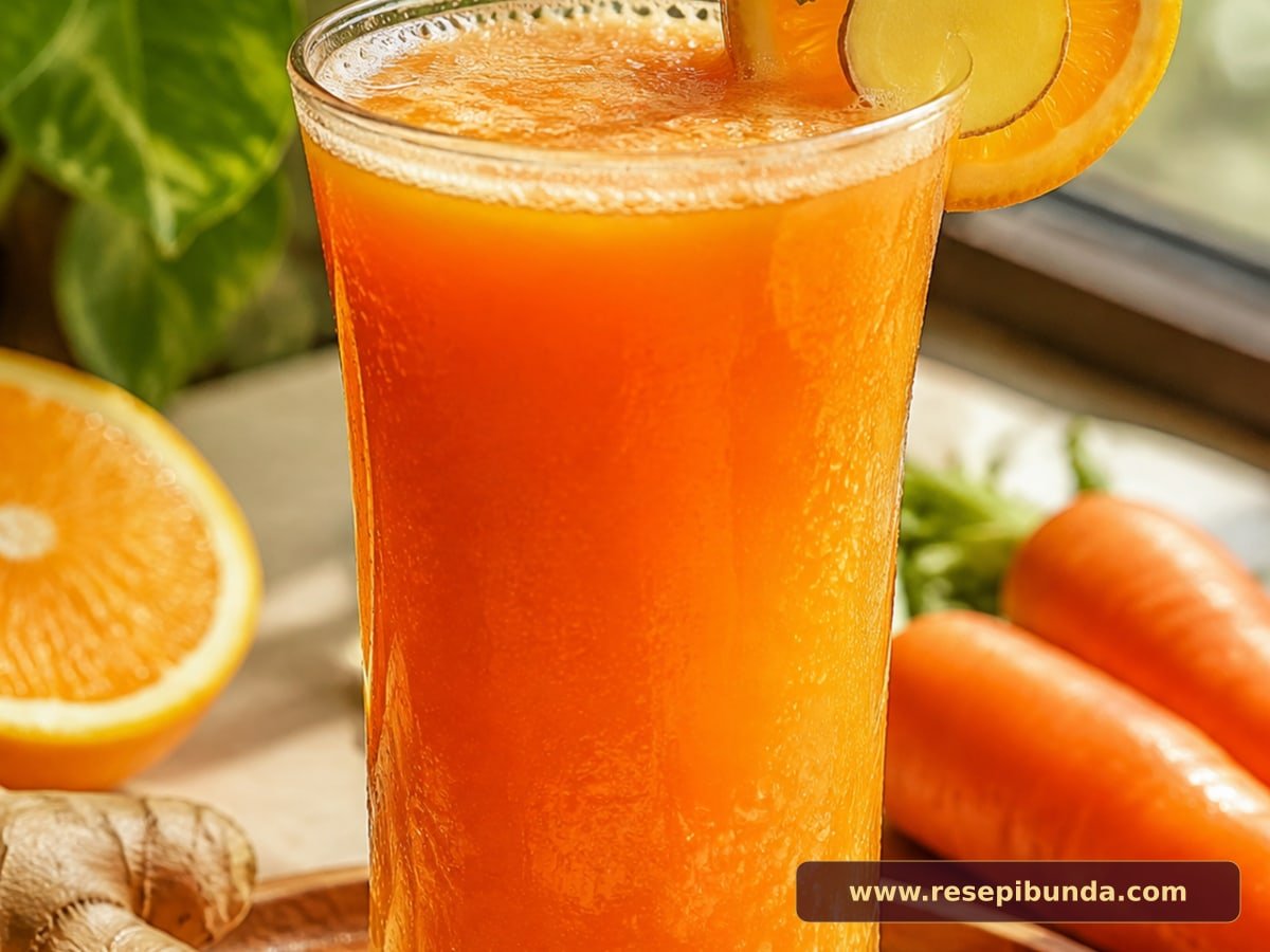 Hidangan Jus Jeruk Wortel Jahe