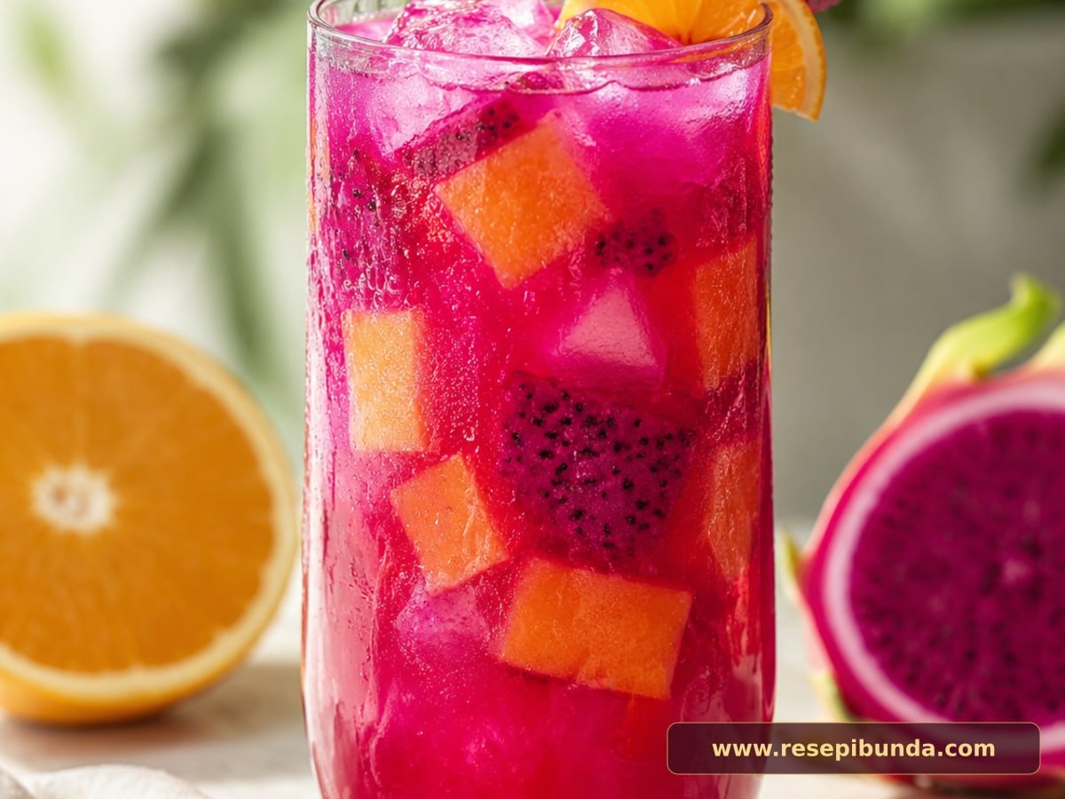 Hidangan Jus Buah Naga Jeruk