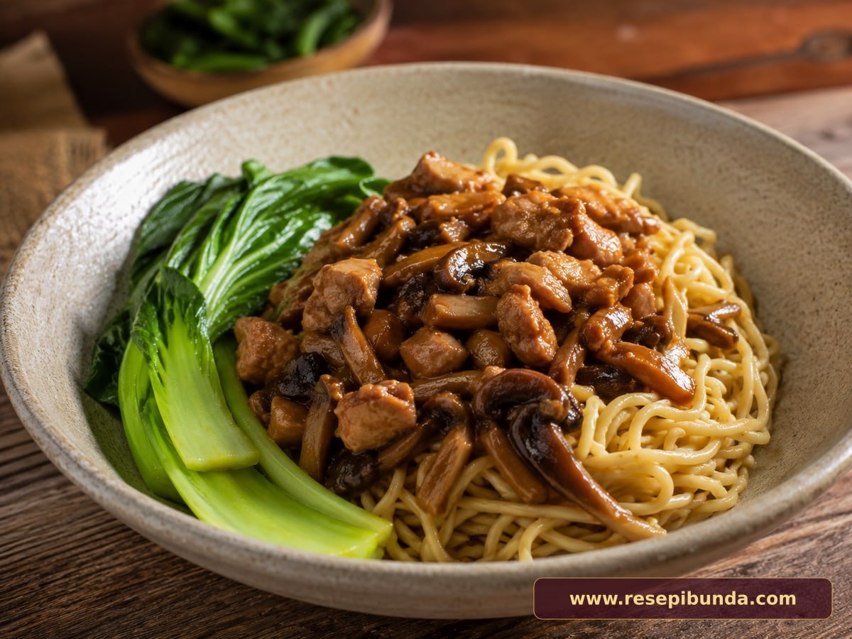 Hidangan Mie Ayam Jamur