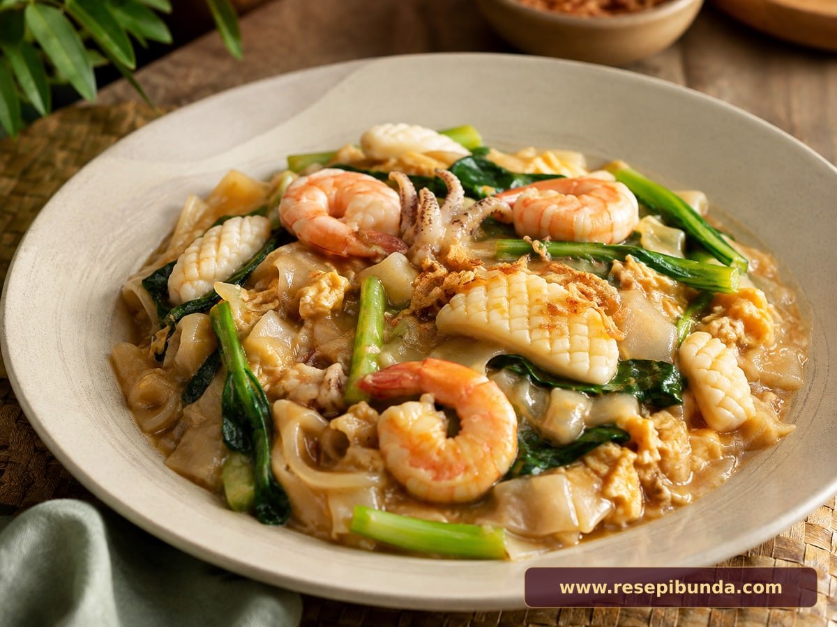 Hidangan Kwetiau Siram Seafood