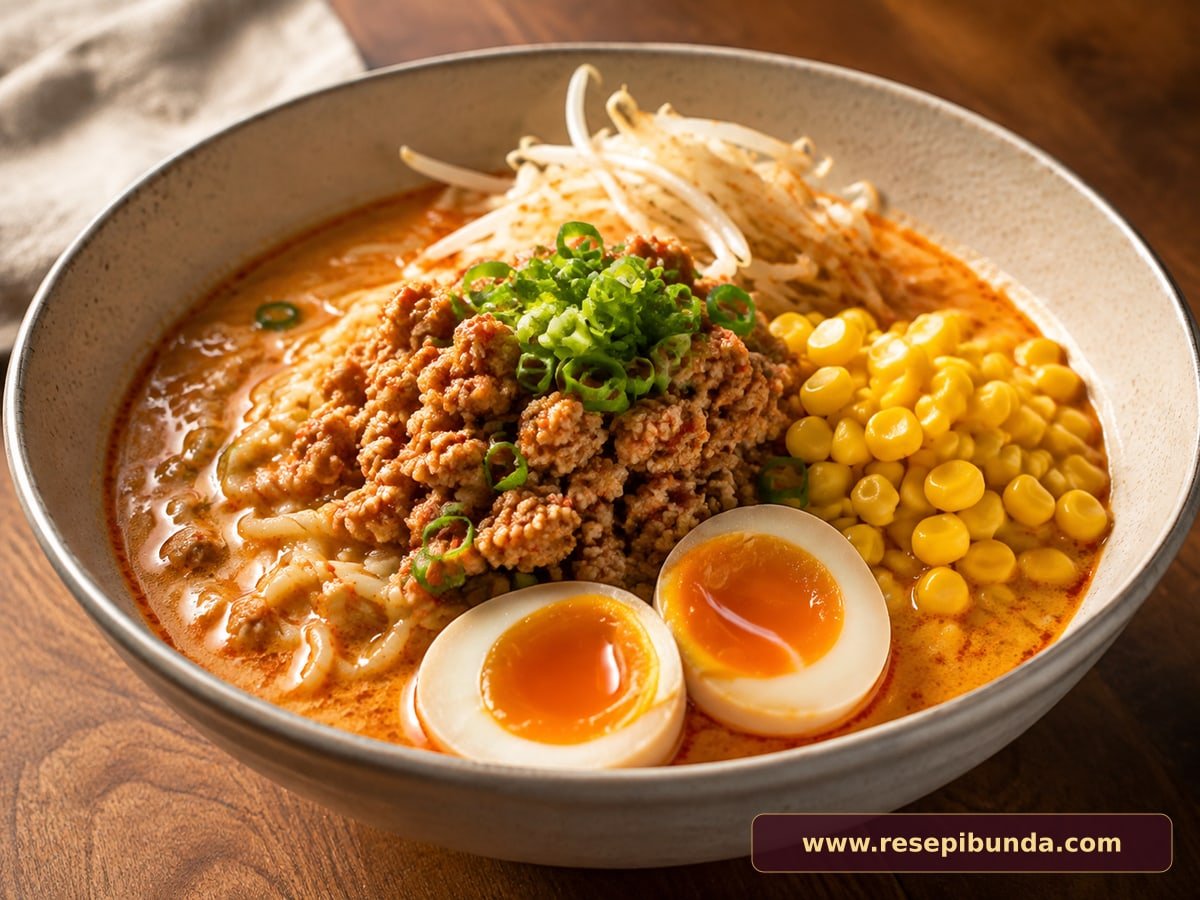 Hidangan Ramen Miso Pedas