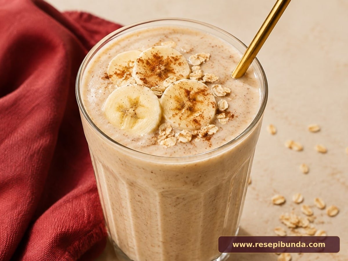 Hidangan Banana Oat Smoothie