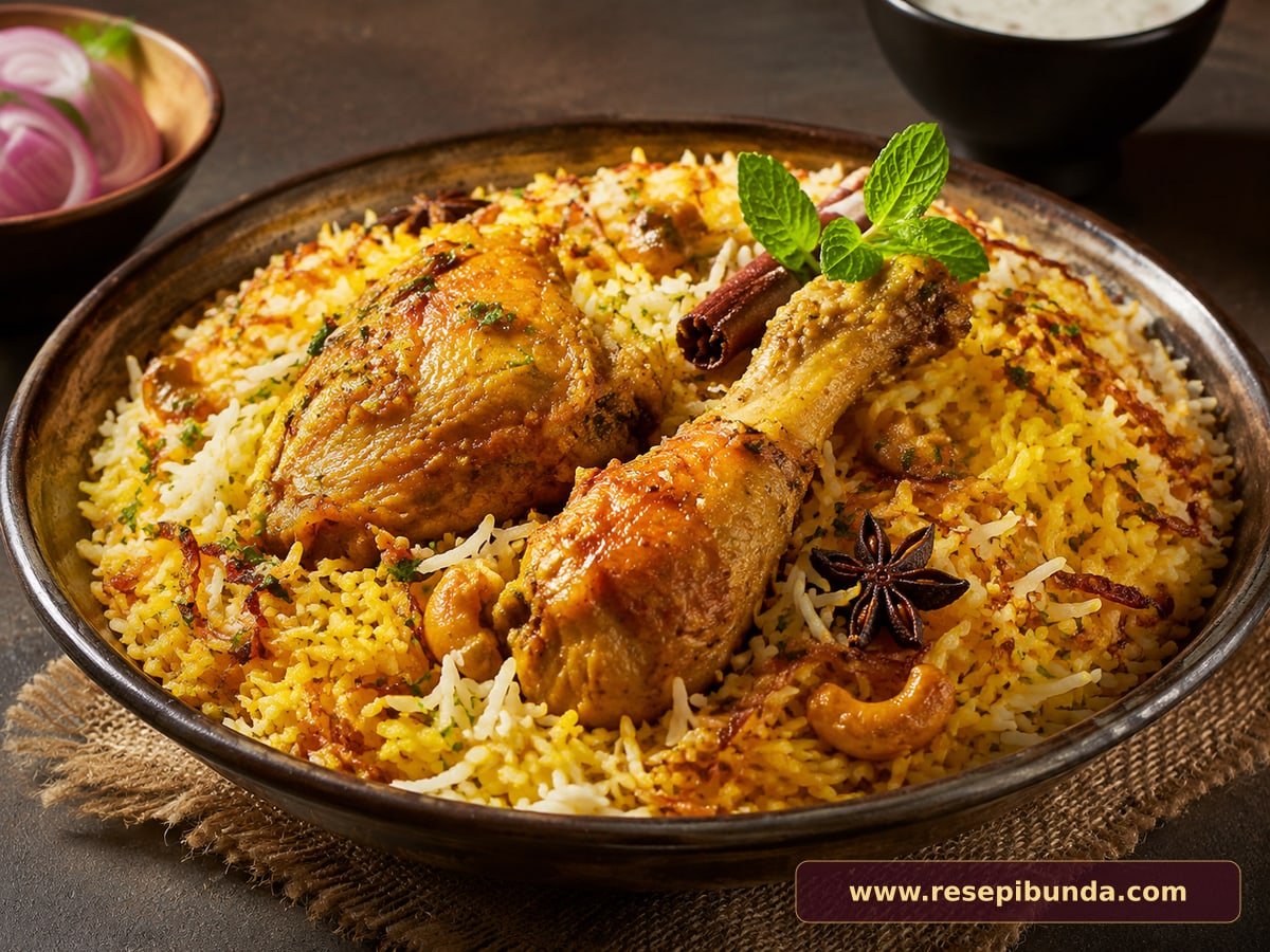 Hidangan Nasi Briyani Ayam