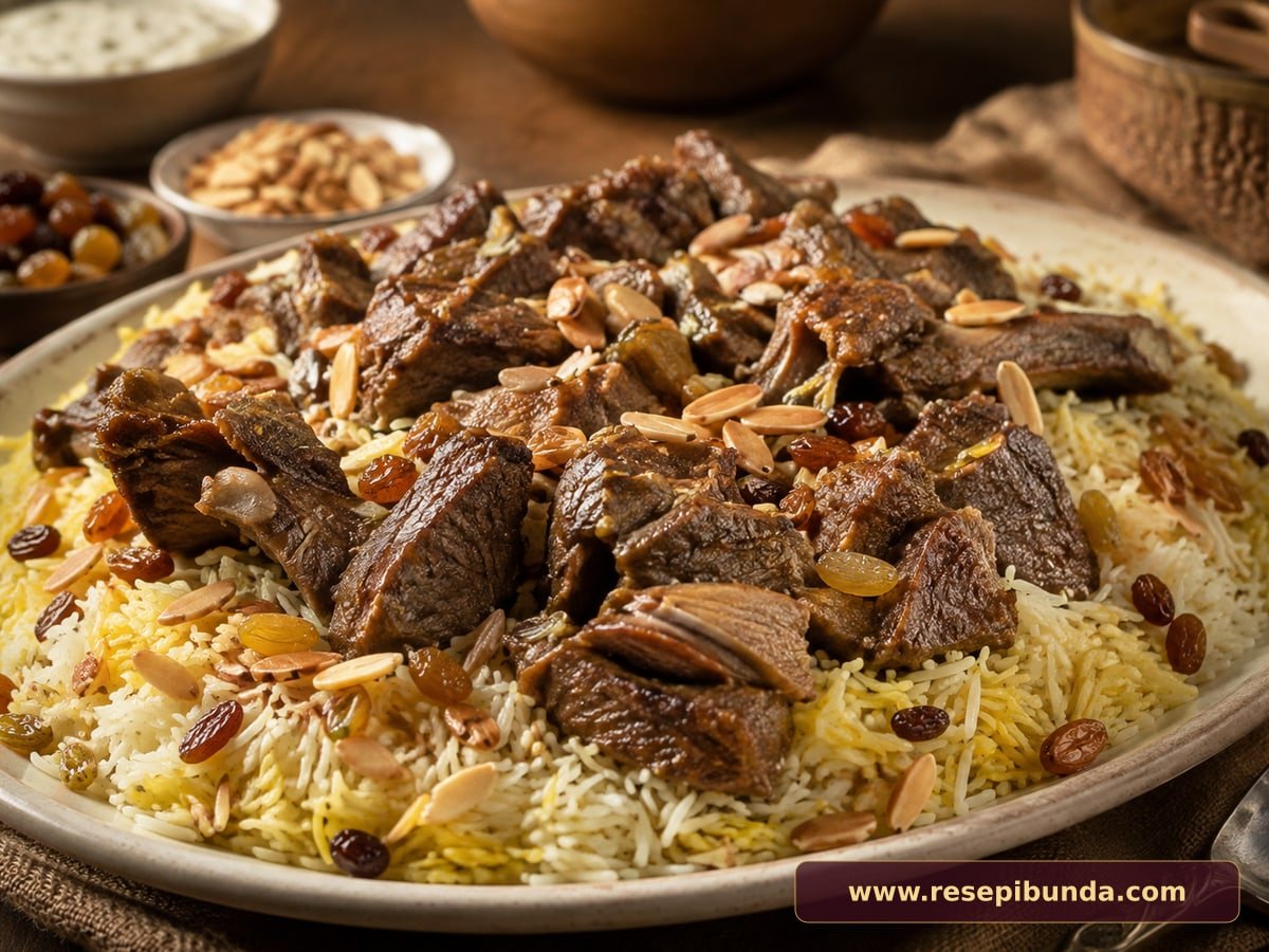 Hidangan Nasi Mandhi Daging