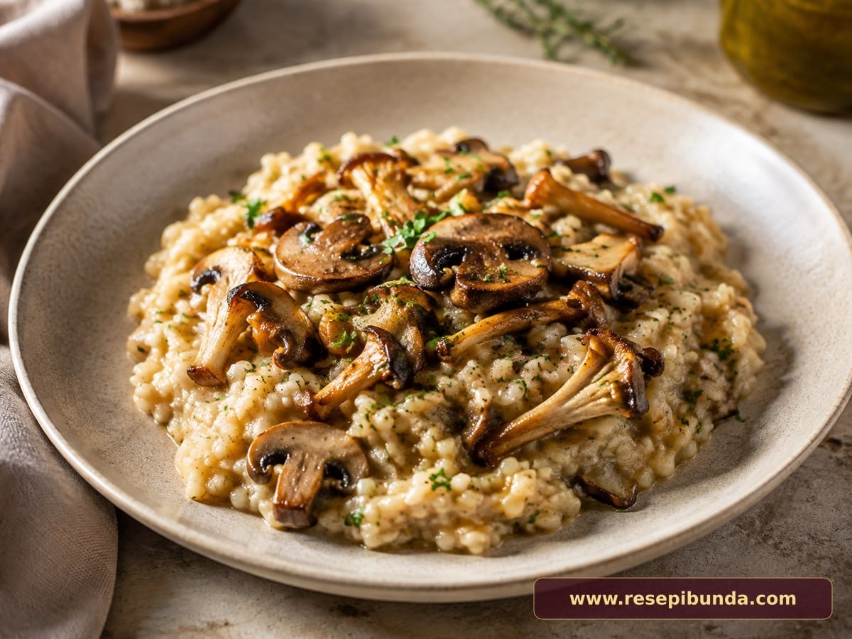 Hidangan Risotto Jamur