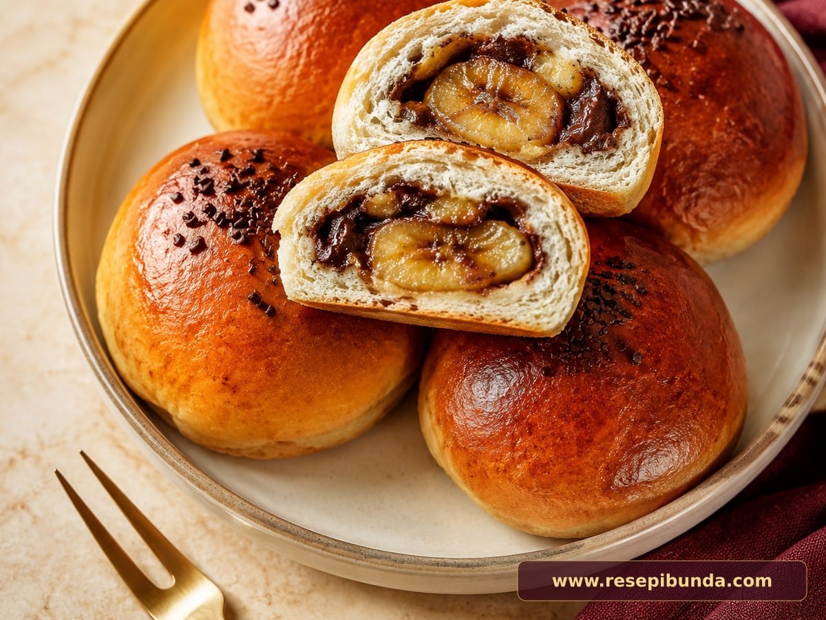 Hidangan Roti Pisang Cokelat