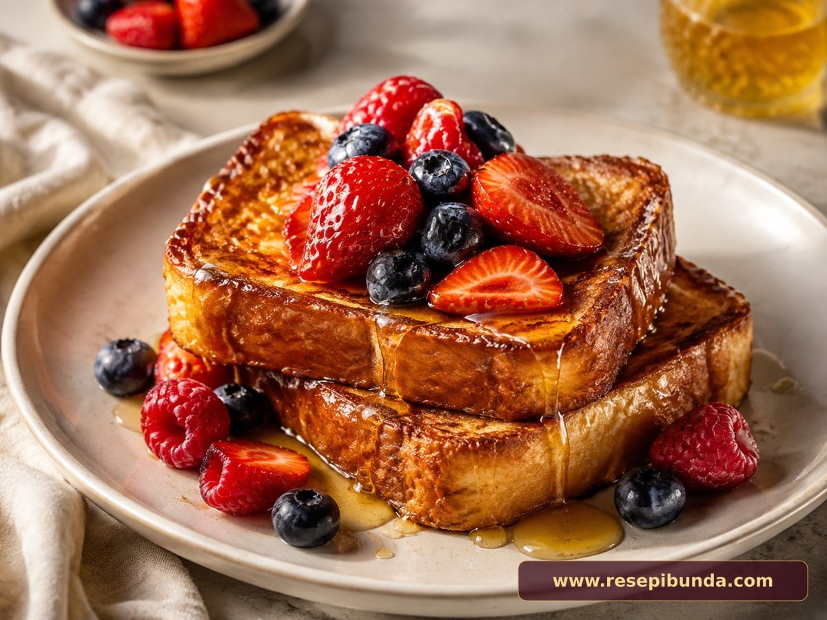 Hidangan French Toast Brioche Berry