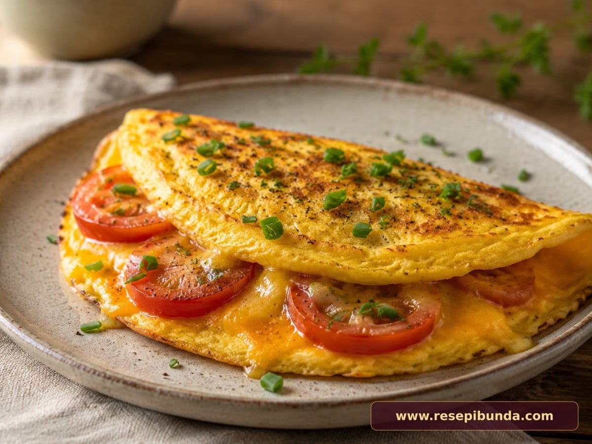 Hidangan Omelet Keju Tomat