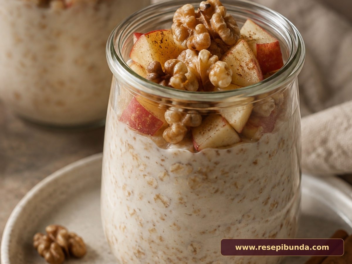 Hidangan Overnight Oats Apel Kayu Manis