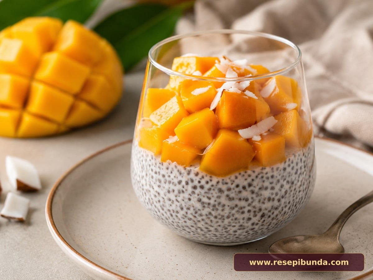 Hidangan Chia Pudding Mangga
