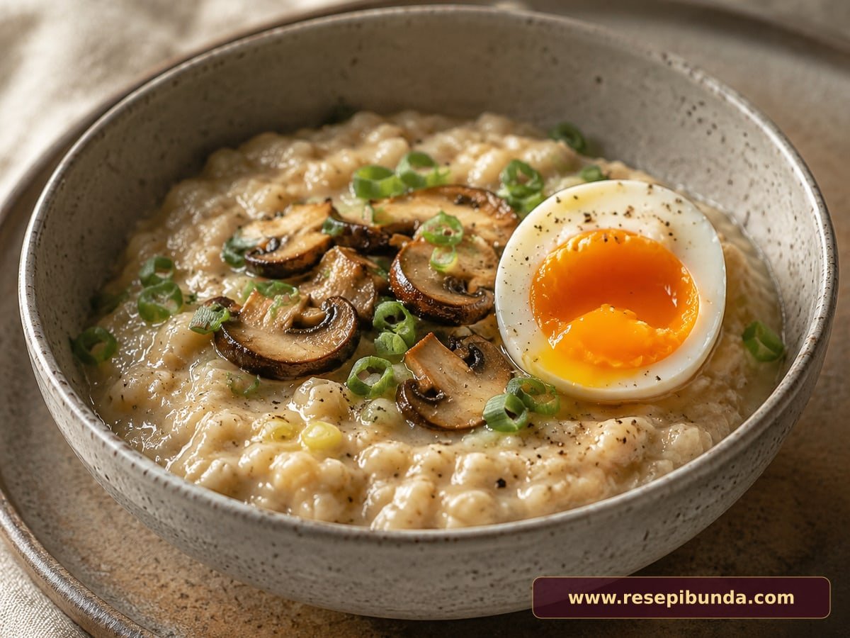 Hidangan Oatmeal Savory Telur