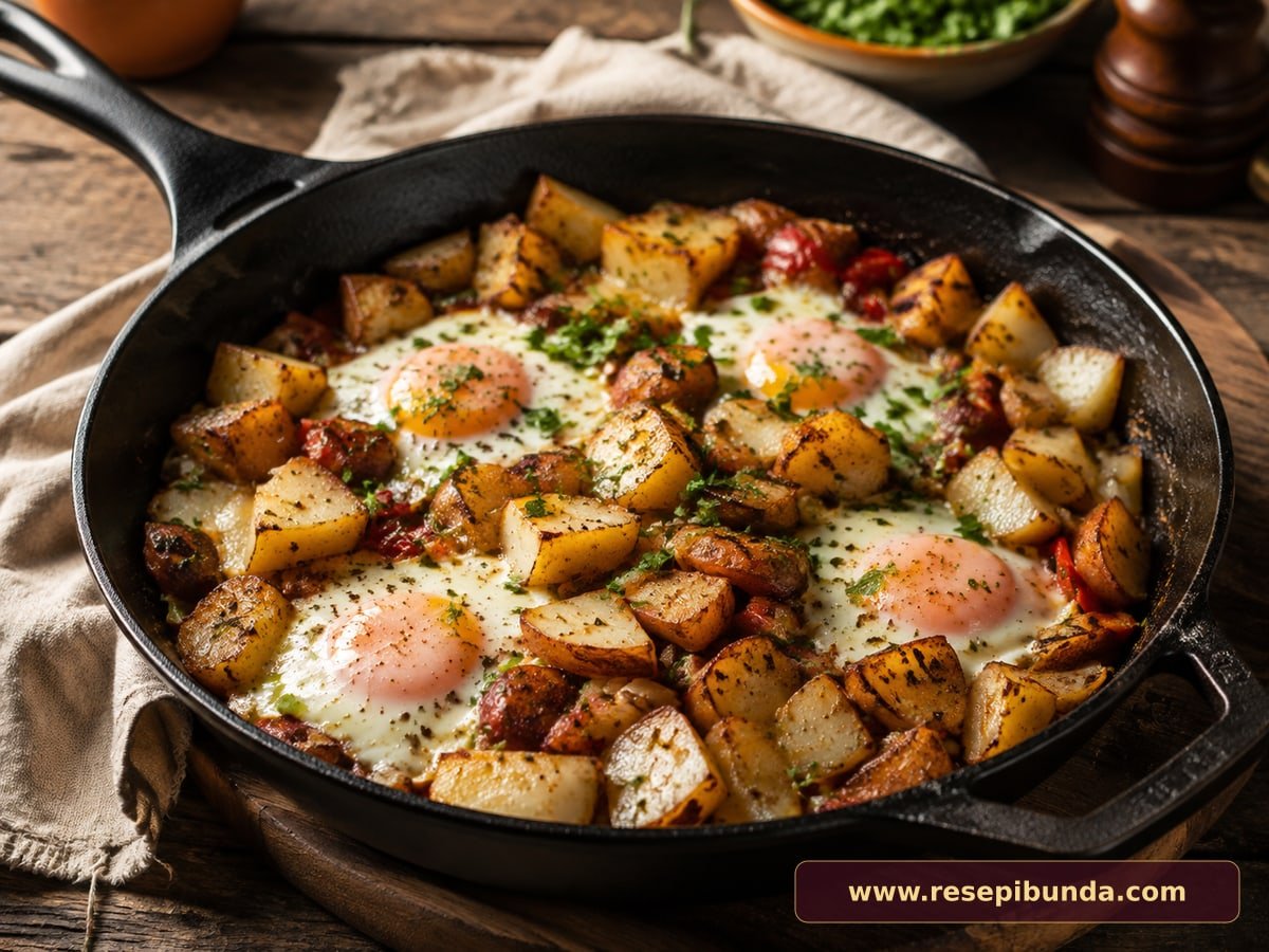 Hidangan Potato Egg Skillet