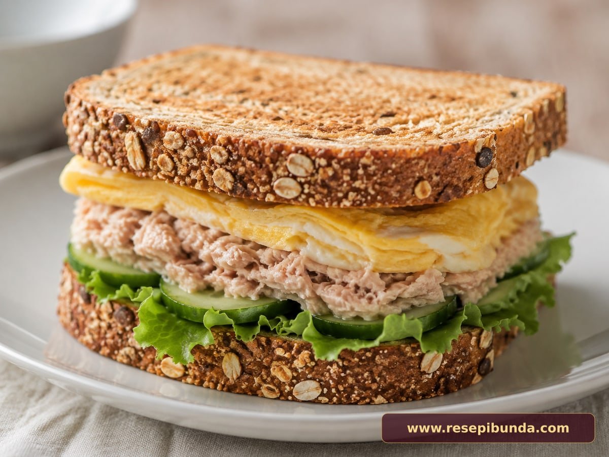 Hidangan Breakfast Sandwich Tuna