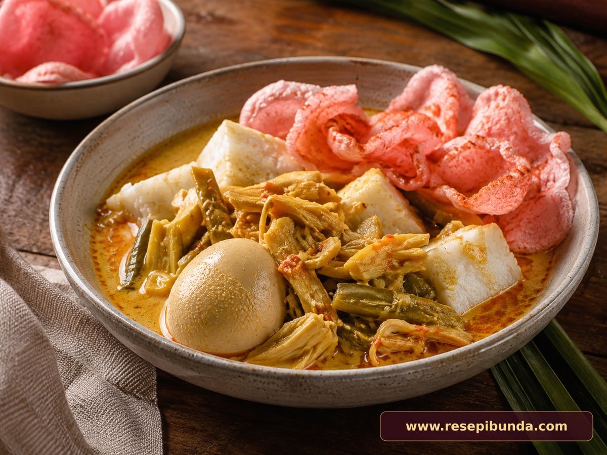 Hidangan Ketupat Sayur Padang