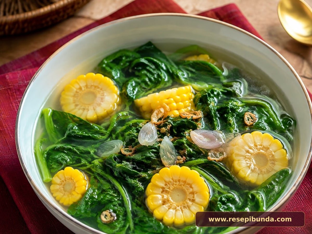 Hidangan Sayur Bening Bayam Jagung