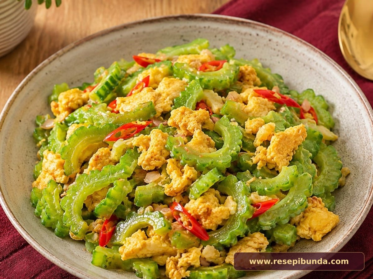 Hidangan Tumis Pare Telur