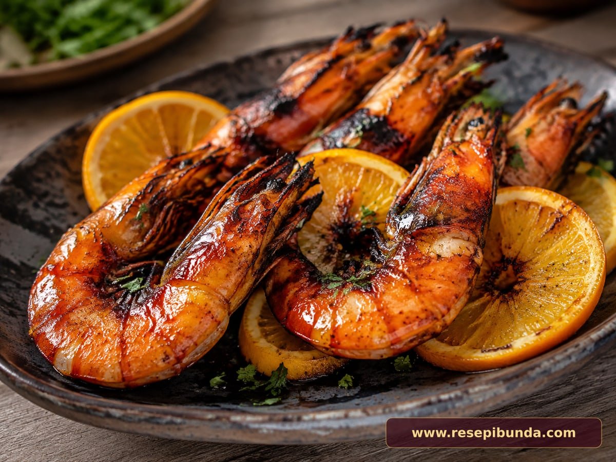 Hidangan Udang Bakar Madu Jeruk