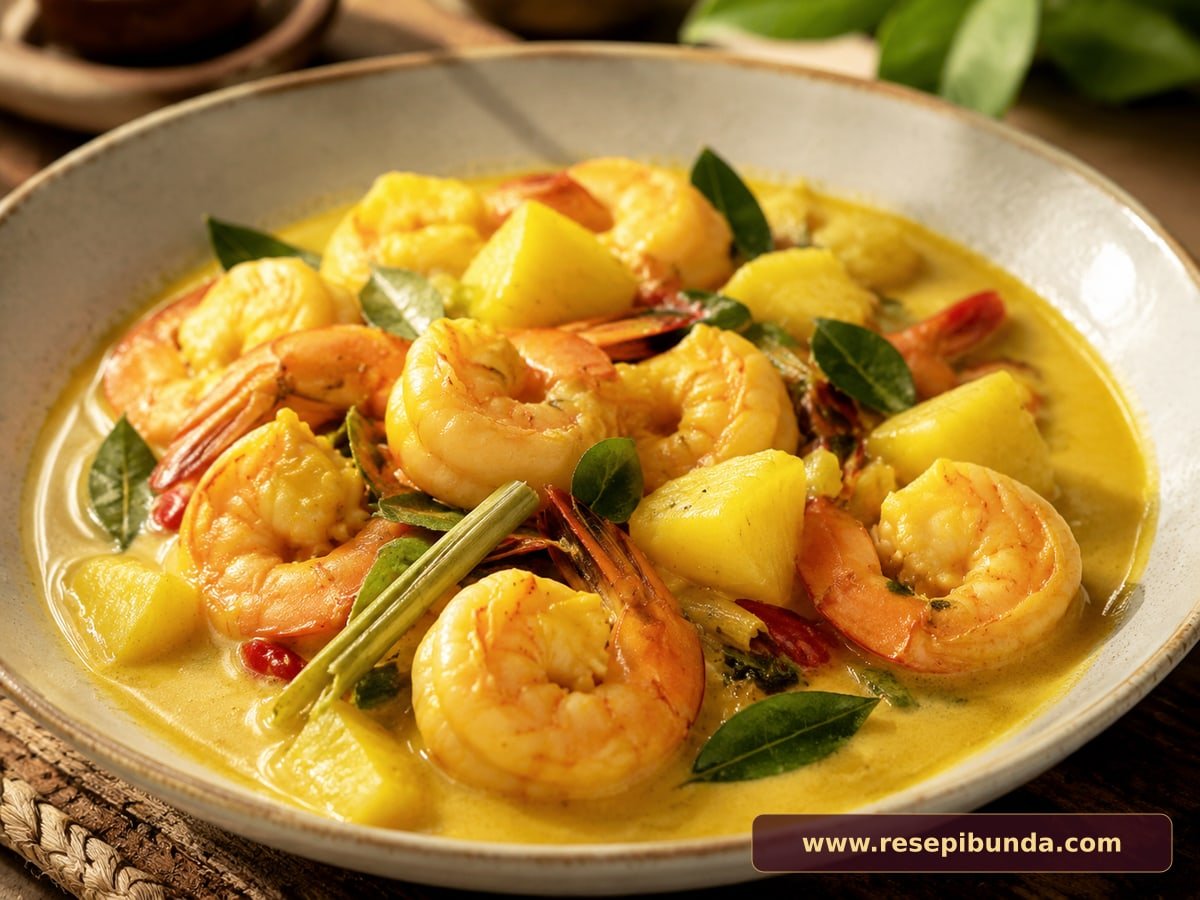 Hidangan Udang Masak Lemak Nanas