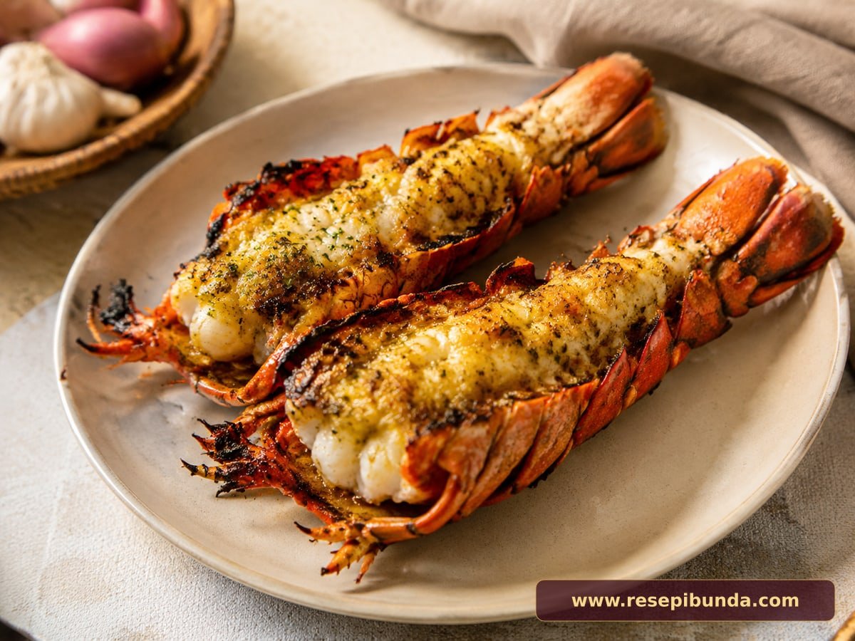 Hidangan Lobster Panggang Bawang