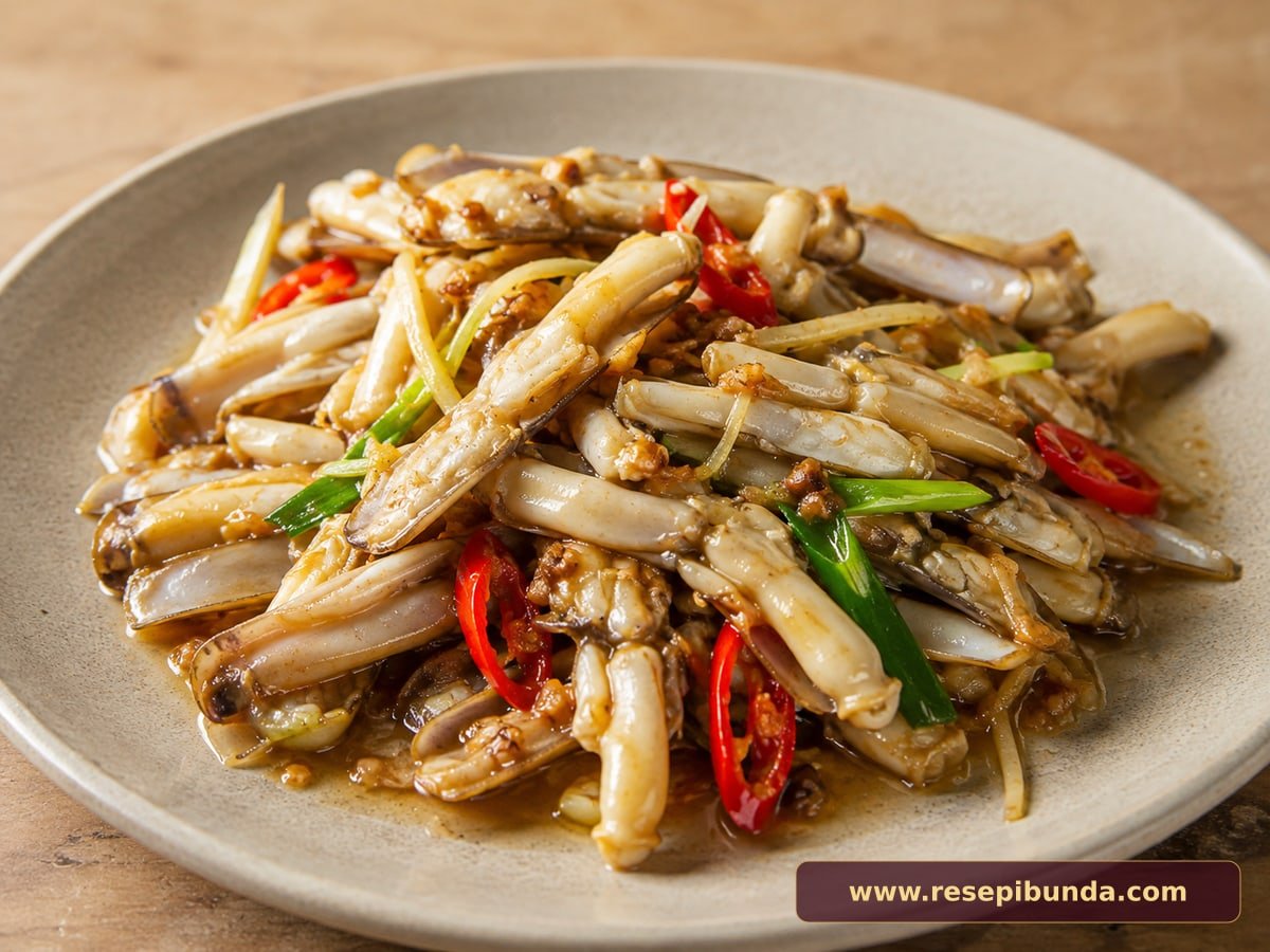 Hidangan Kerang Bambu Saus Tauco