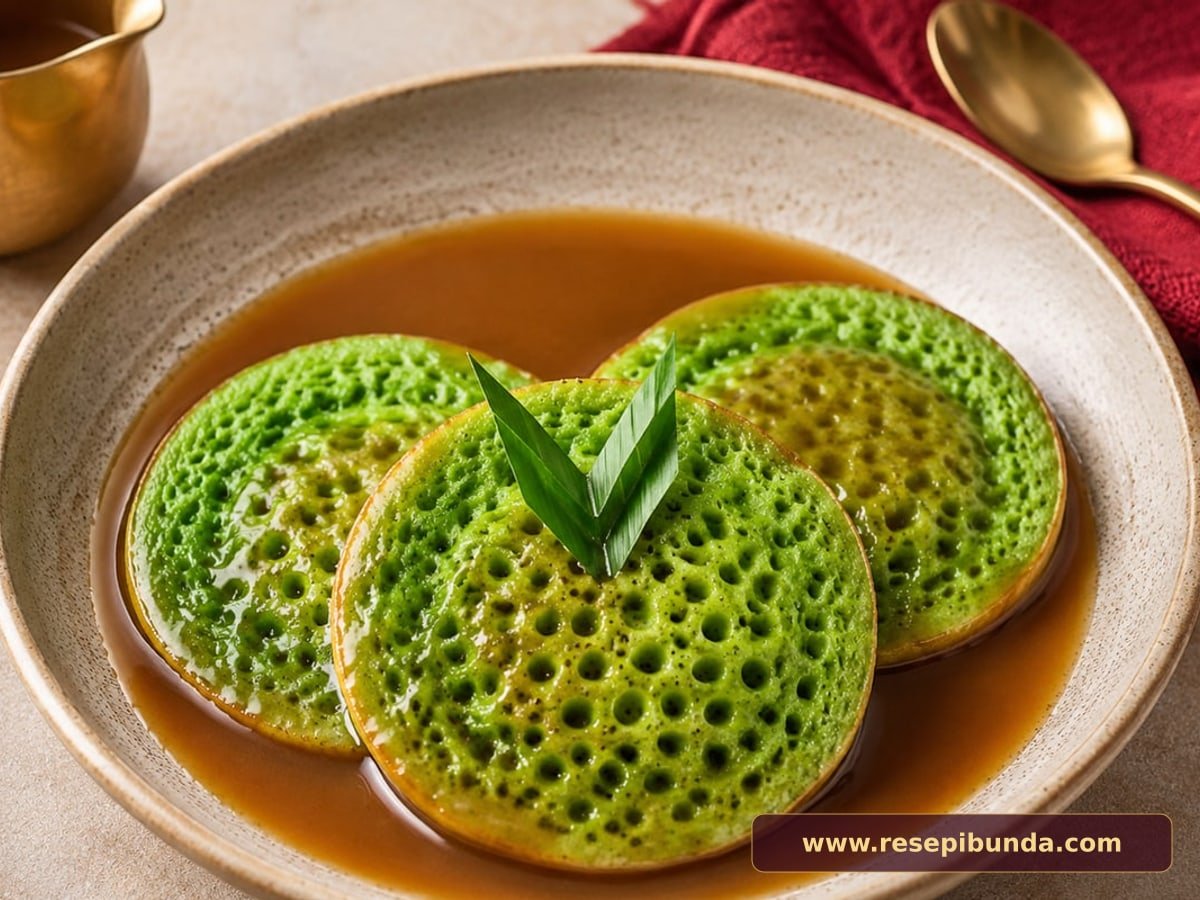 Hidangan Serabi Pandan Kuah Kinca